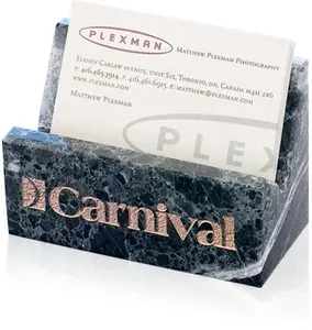 Customizable Green Marble Business Card Holder