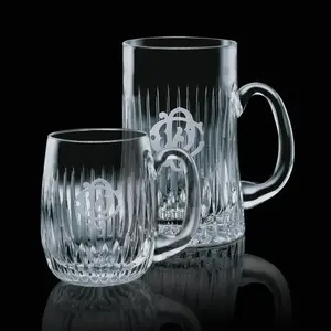 Custom Branded Lead Crystal Beer Stein Set - Corporate Gifts and Bar Accessories