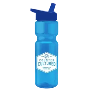 Custom Branded 28 oz. Transparent Bottle - Flip Straw Lid