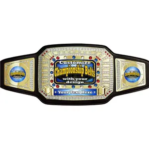 Champion Custom Championship Belts: Black-Gold