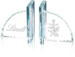 Jade Glass Imprinted Chipped Bookends