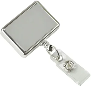 Custom Chrome Badge Reel with Clear Vinyl Strap