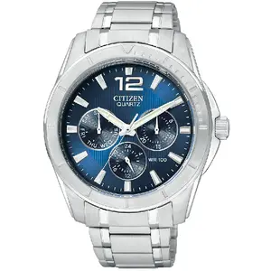 Citizen AG830052L Men's Blue Dial Silver-Tone Bracelet Watch