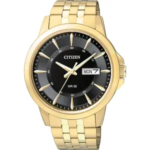 Citizen BF201356E Men's Quartz Watch, Gold-tone Stainless Steel with Black Dial