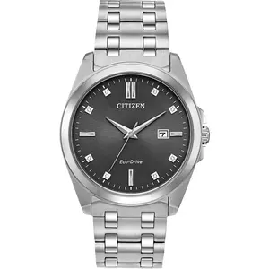 Citizen BM710059H Men's Eco-Drive Corso Watch, Stainless Steel with Gray Dial