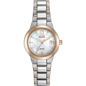 Citizen EW167652D Ladies' Chandler Eco-Drive Watch, Two-Tone with Mother of Pearl Dial