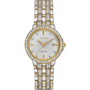 Citizen EW234457A Ladies' Silhouette Crystal Eco-Drive Watch, Two-tone SS Bracelet, Swarvoski Crystal Accents