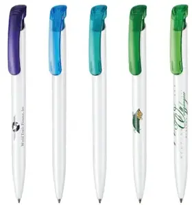 Custom Branded Clear Gloss Ballpoint Pen with Translucent Clip