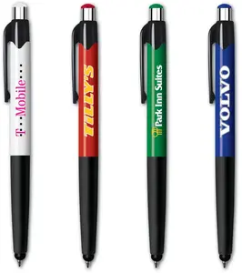 Custom Comfort Grip Stylus Pen with Black Accent - Promotional Stylus Pens for Business