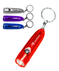 Compact Frosted Keychain Flashlight with AAA Battery