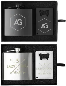 Customized Flask and Bottle Opener Gift Set - 5 oz.