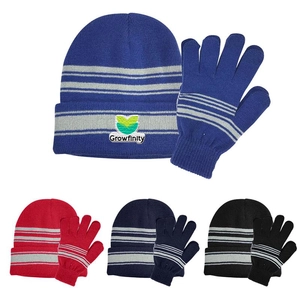 Cuff Beanie And Gloves Set