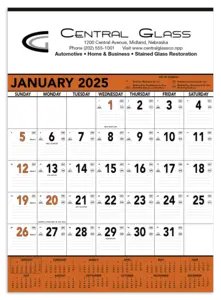 Custom Orange & Black Contractor's Memo Calendar (13-sheet)