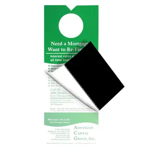 Custom Printed Door Hanger With Business Card Magnet