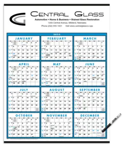 Custom Span-A-Year (Laminated with Marker) Calendar