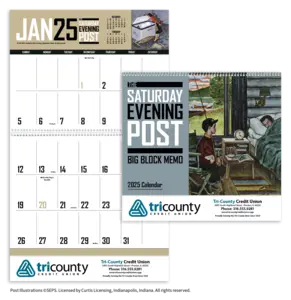 Custom The Saturday Evening Post Big Block Memo Calendar