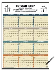 Custom Time Management Span-A-Year (Laminated w/Marker) Calendar