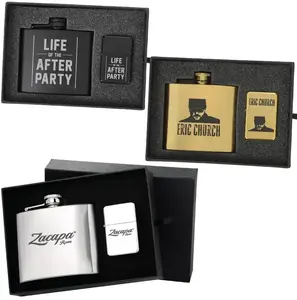 Custom Flask and Lighter Gift Set