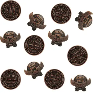 Diestruck Antiqued Lapel Pins: 1/2" W x 1/2" H