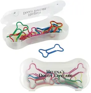 Dog Bone Shaped Paper Clips & Case