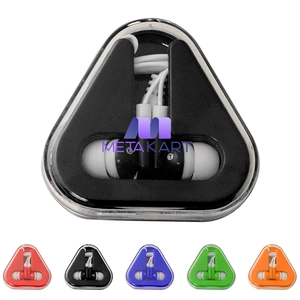 Ear Buds with Colored Triangle Case