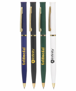 Elegant Gold Trim Twist Pen for Hotel Desks