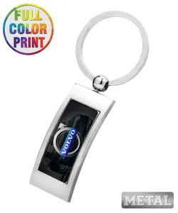 Elegant Metal Keychain with Curved Rectangle Shape