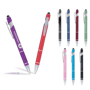 Ellipse Stylus Click Pen with Textured Grip & Chrome Metal Clip