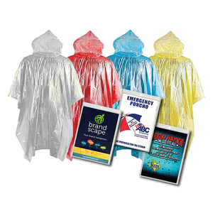 Emergency Blank Rain Poncho Full Color Custom Insert