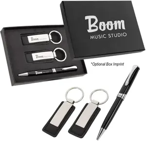 Executive Pen And Leatherette Key Tag Box Set