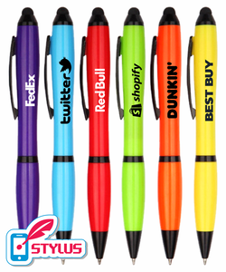 Executive Stylus Pens with Tropical Colored Barrels