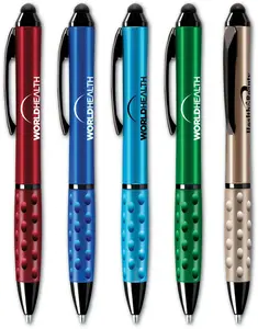 Retractable Rubberized Grip Pen with Stylus - Multi-functional & Ergonomic by Promotional Product Inc.