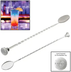 Personalized Flair Bartending Mixing Spoon and Muddler