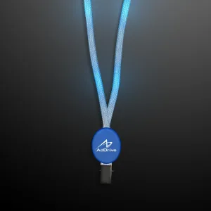 Flashing Blue Lanyard with Badge Clasp