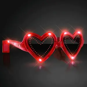 Flashing Heart Shaped Red Light Up Sunglasses