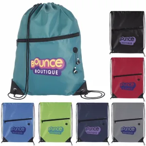 Custom Front Zip Drawstring Backpack