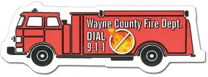 Full Color Digital Stock Shaped Magnets - Fire Truck