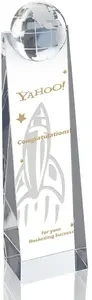 Custom Global Vision Crystal Tower Award - Promotional Company Recognition Gifts