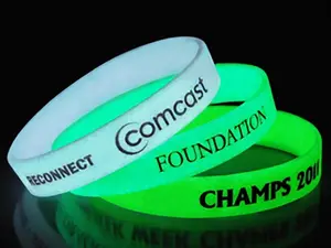 Glow in the Dark Printed 1/2" Inch Custom Silicone Wristband