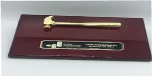 Gold Hammer Wood Plaque