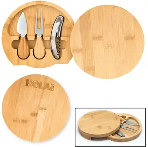 Personalized Bamboo Mini Cheese Board Knife Set