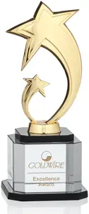 Custom Gold Cast Greco Award with Optical Crystal Base