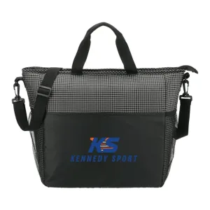 Custom Grid Tote Can Cooler - 24 Capacity