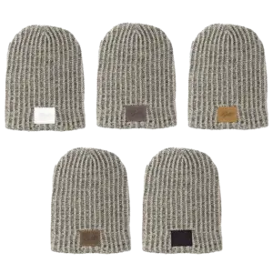 Haberdasher Knit Beanie with Leather Patch