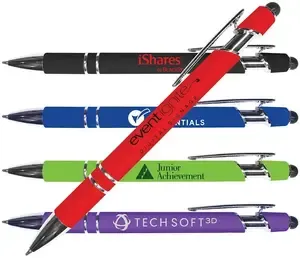 Halcyon Custom Branded Pen/Stylus with Sleek Soft Touch Barrels