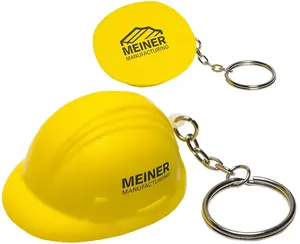 Customized Hard Hat Stress Reliever Key Chain (Personalized & Branded)