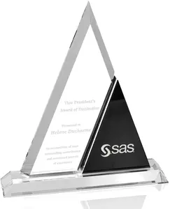 Harmony Premium Black & Clear Crystal Triangle Award