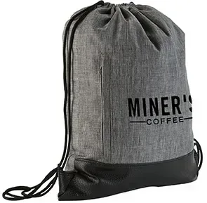 Custom Heathered Drawstring Backpack