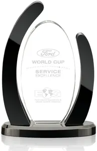 Custom Crystal Hindman Award with Logo - Ideal for Business Recognition