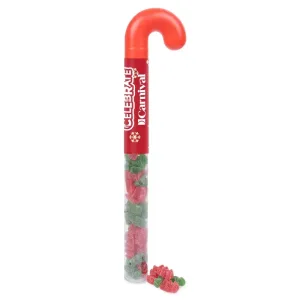 Holiday Candy Cane Tube with Sour Gummy Bears